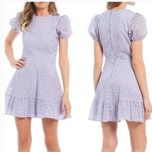 Speechless Lilac Eyelet Puff Sleeve Mini Dress Size XL